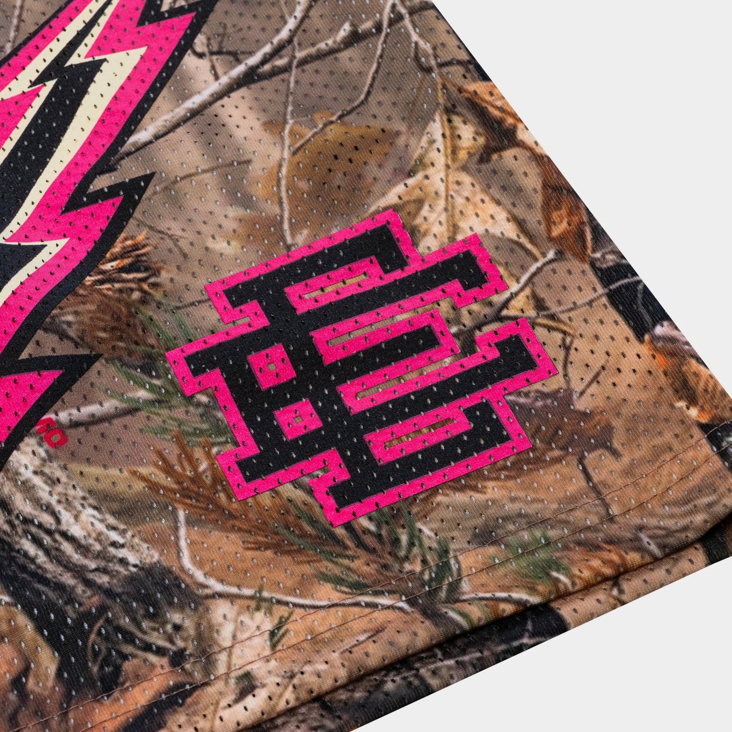 Eric Emanuel Camo Pink Bolt Shorts