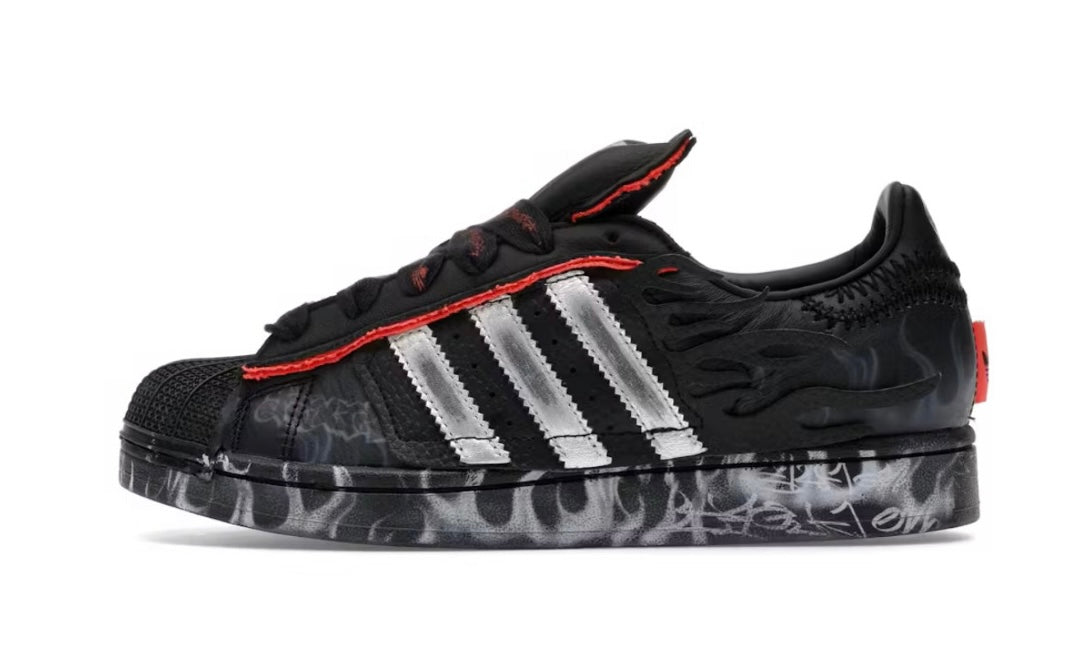 Hellstar Adidas Superstar Black Flame