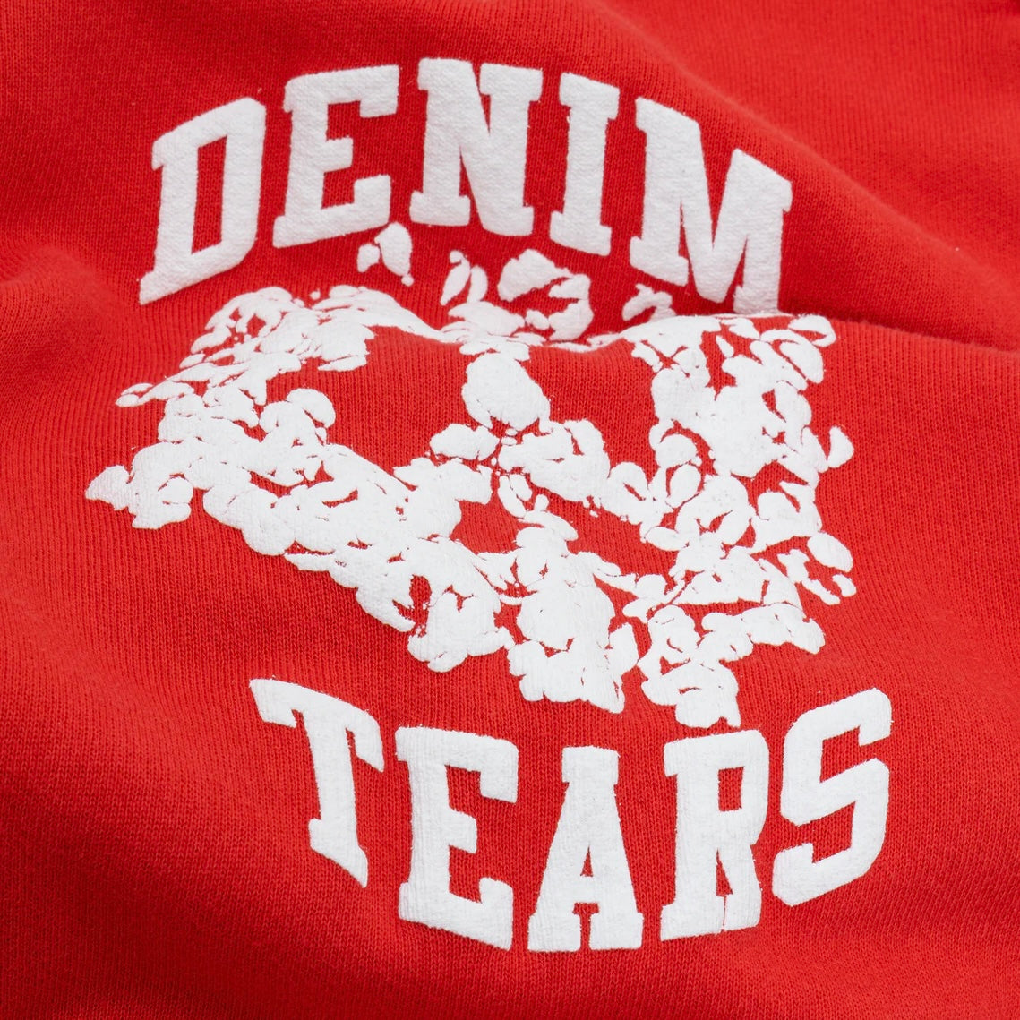 Denim Tears Red University Zip Sweatpants Close View