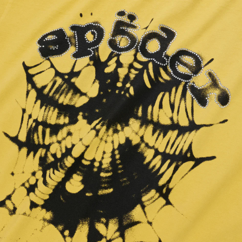 Sp5der Yellow Scattered OG Web V2 T-Shirt