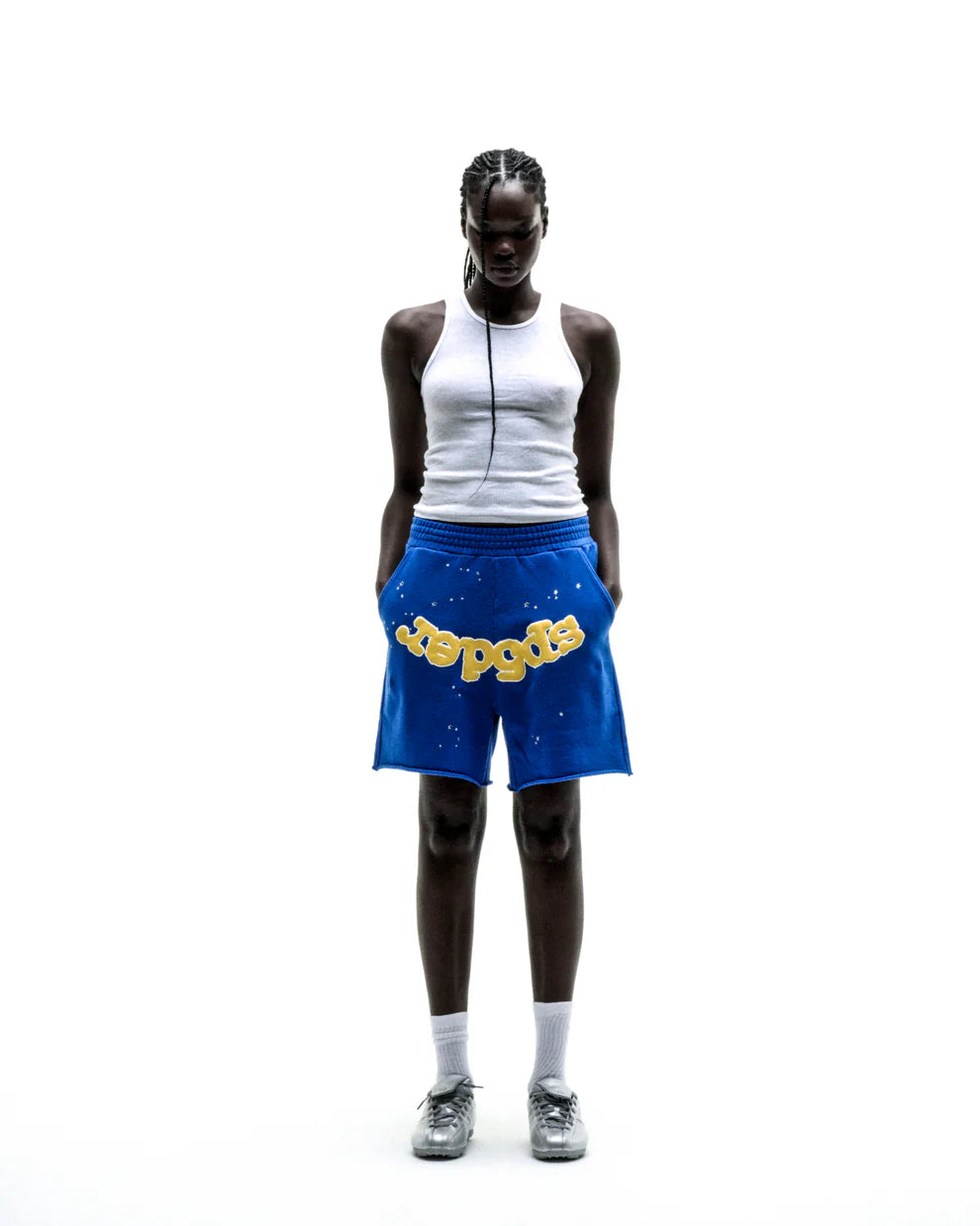 Sp5der Blue OG Logo Sweatshorts
