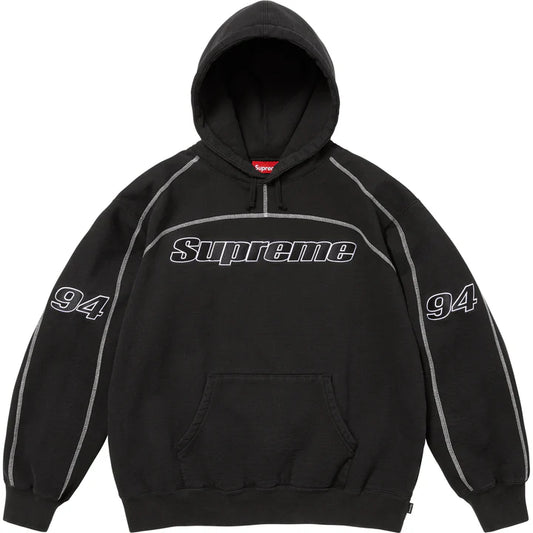Supreme Black Overlock Hoodie