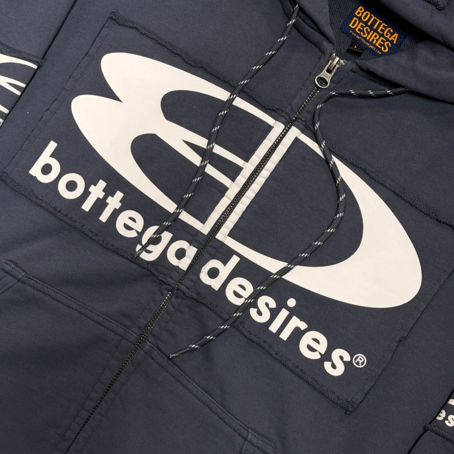 Bottega Desires Blue Tech Zip Hoodie