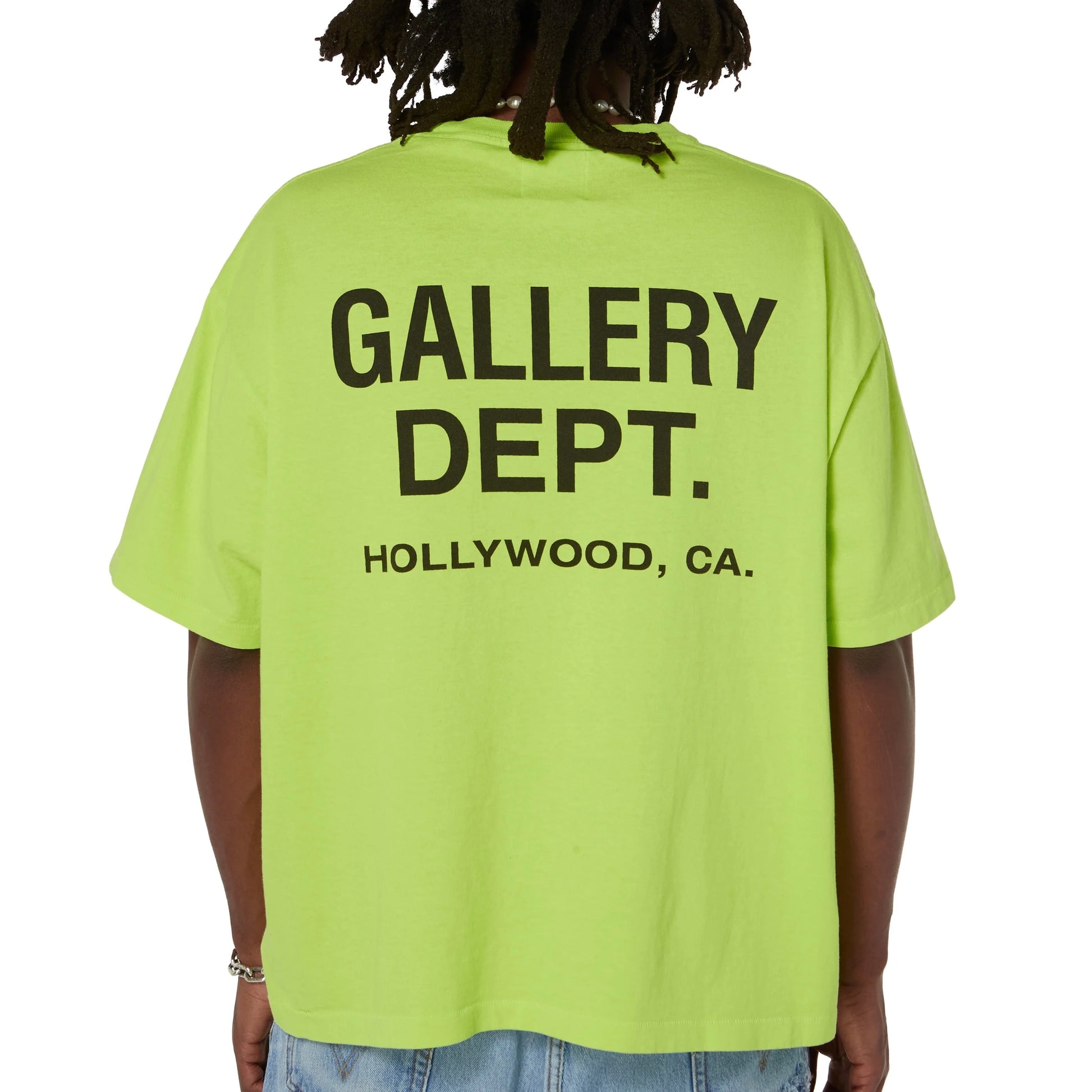 Gallery Dept Lime Green Souvenir T-Shirt On Body View 8