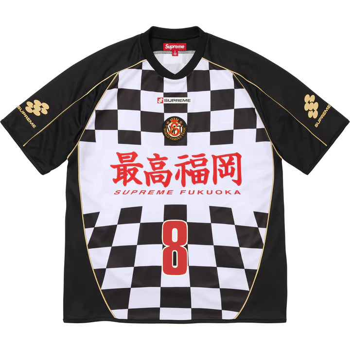 Supreme Black Checkerboard Soccer Jersey