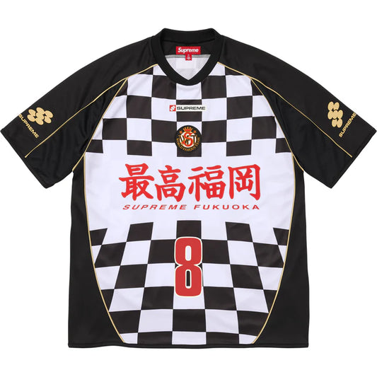 Supreme Black Checkerboard Soccer Jersey