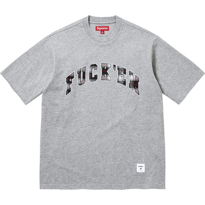 Supreme Heather Grey Fuck Em Plaid T-Shirt