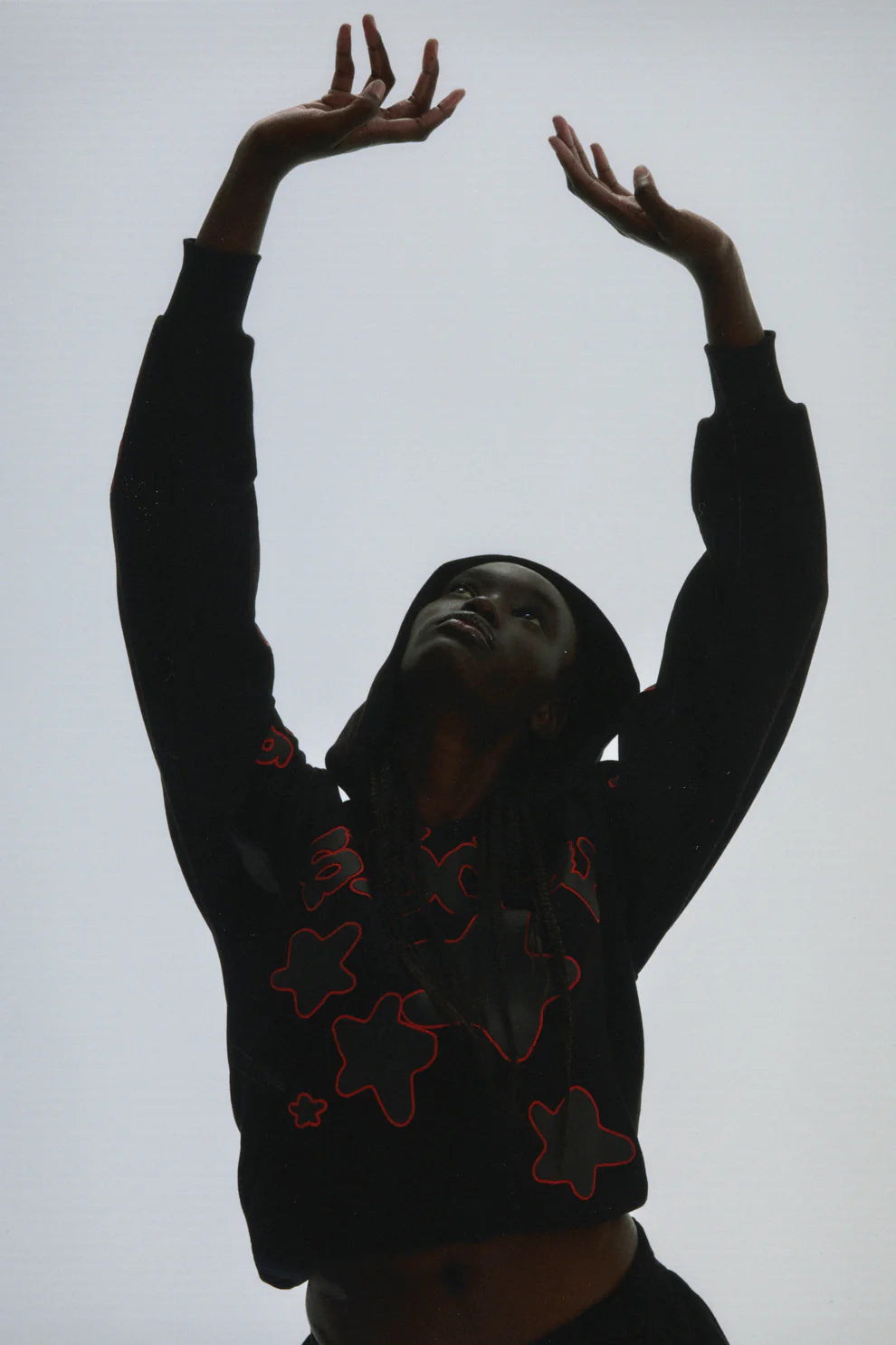 Sp5der Black Red Beluga Outline Hoodie