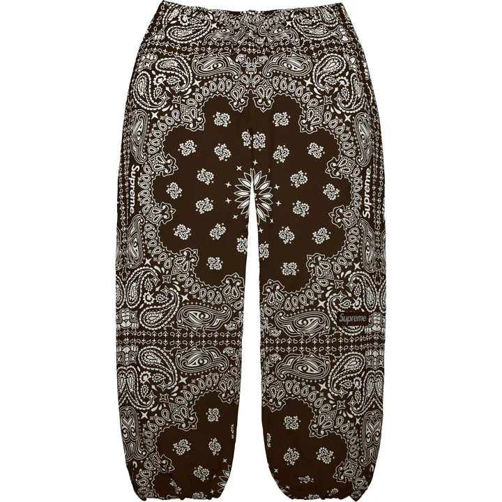 Supreme Brown Reflective Bandana Track Pants