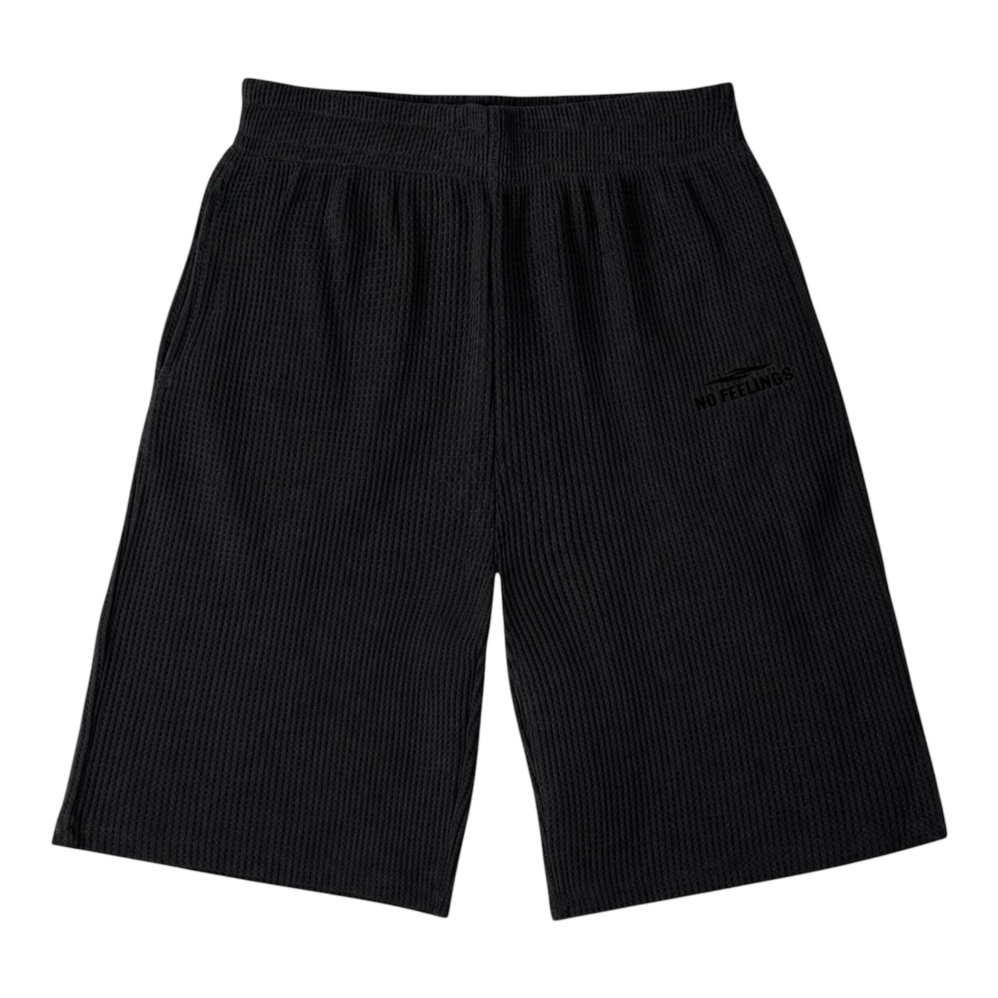No Feelings Black Thermal 3/4 Shorts