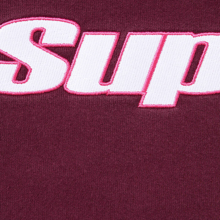 Supreme Burgandy Overlock Hoodie