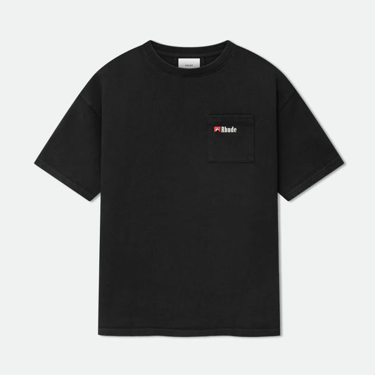 Rhude Black Moonlight Wolf Pocket T-Shirt