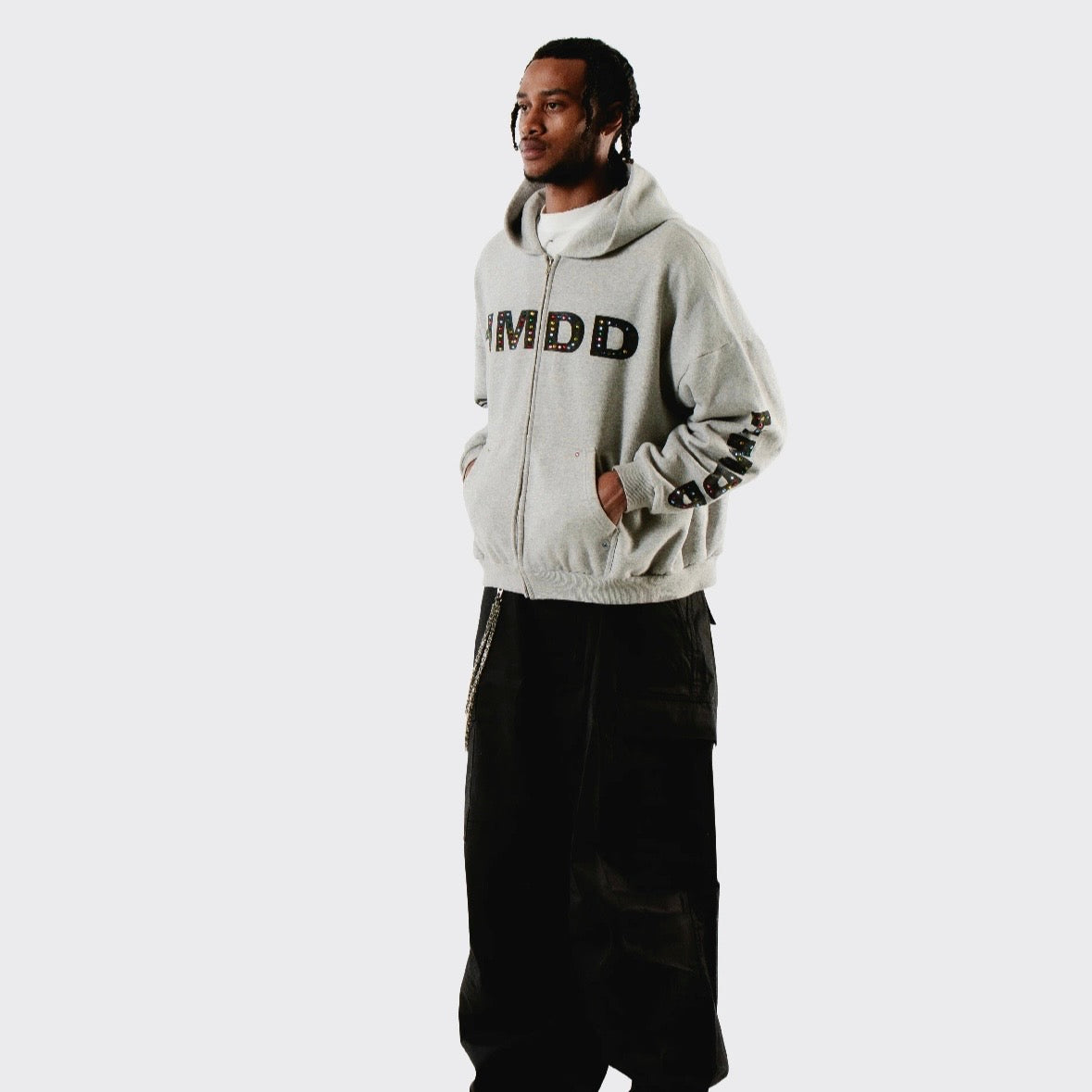 HMDD Grey Chimestone Zip Hoodie