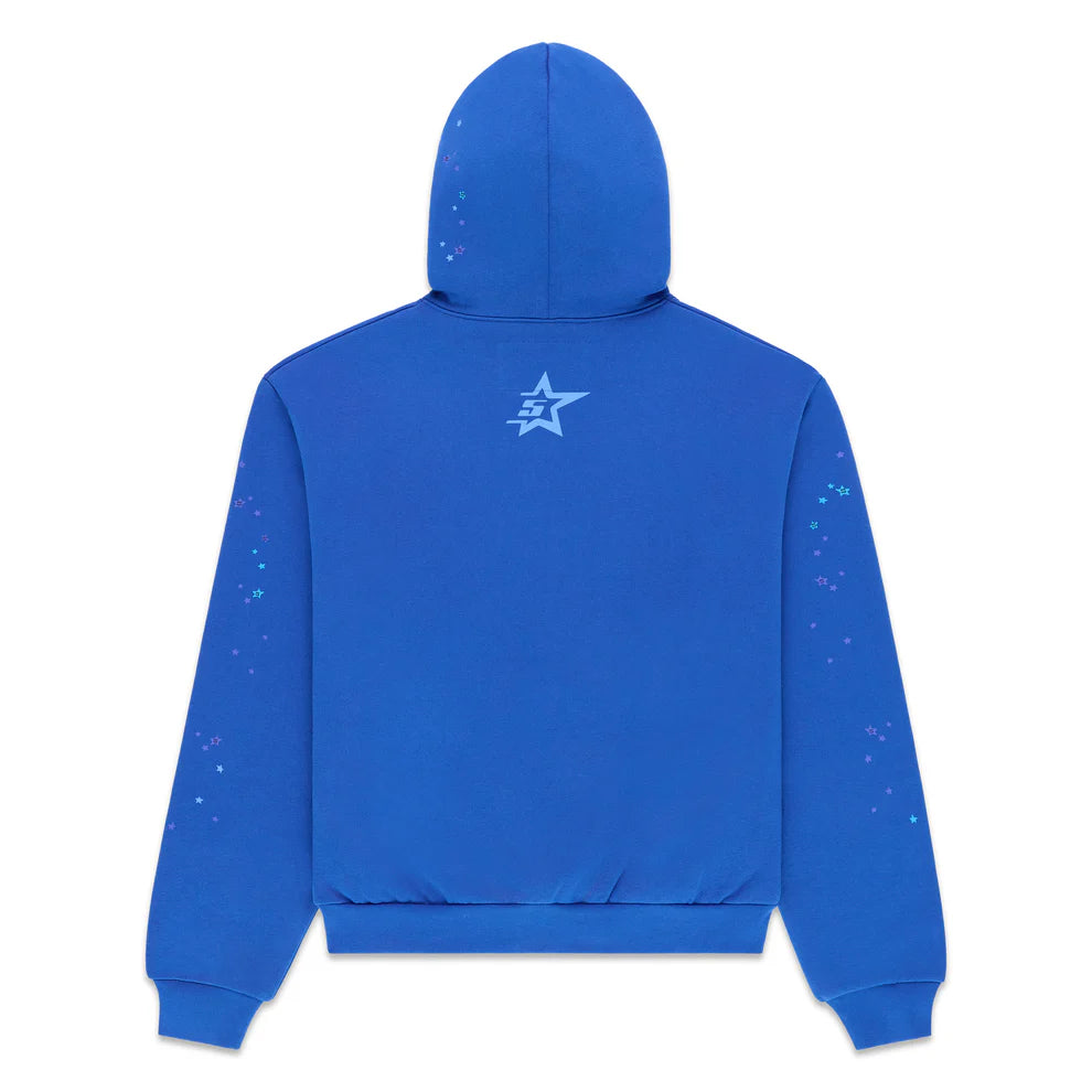 Sp5der Blue Rhinestone Punk V2 Hoodie