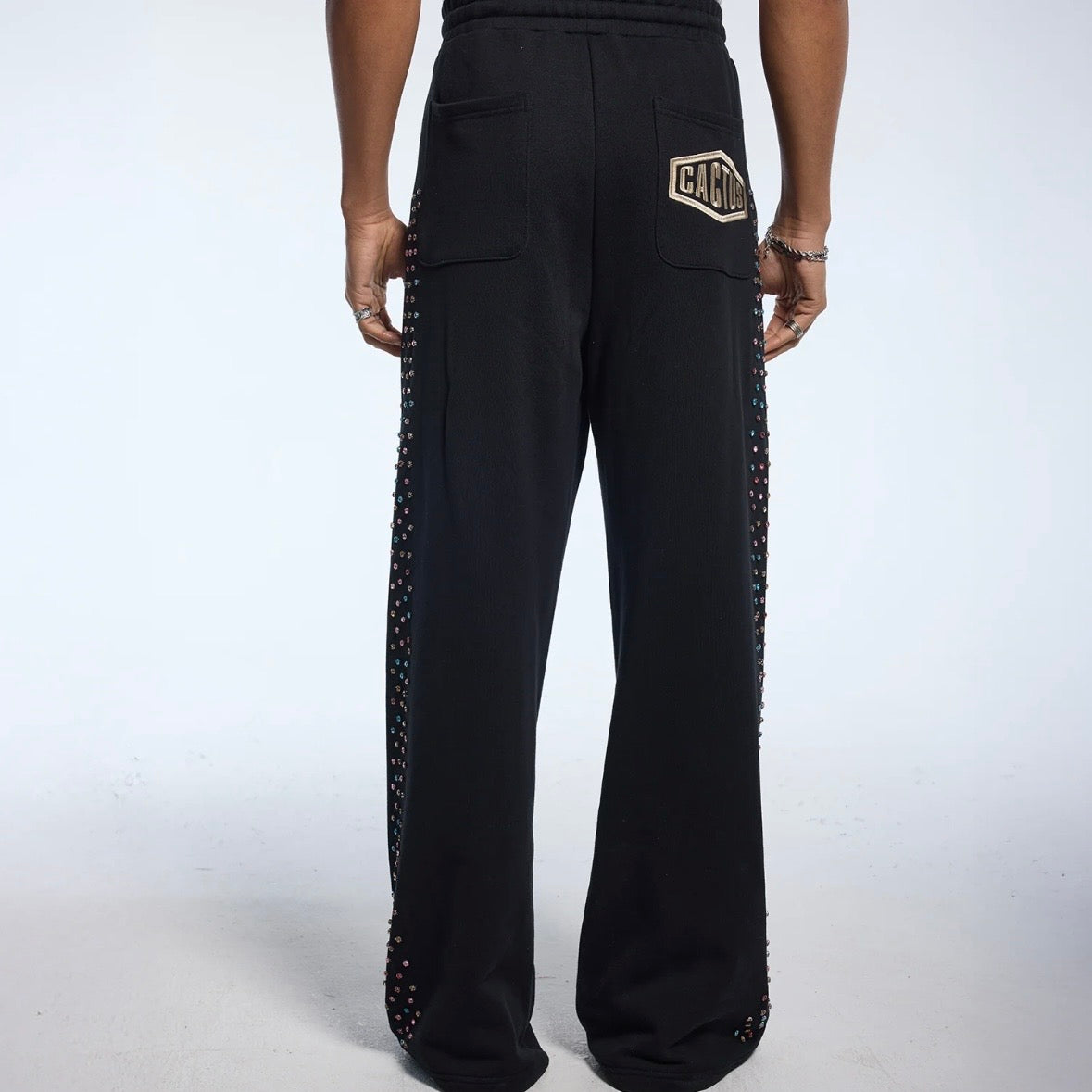 AZVA Black Crystal Cactus Sweatpants