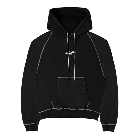 No Feelings Black Stitch Hoodie