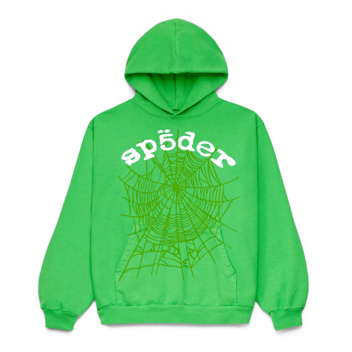 Sp5der Green White Legacy Hoodie Front