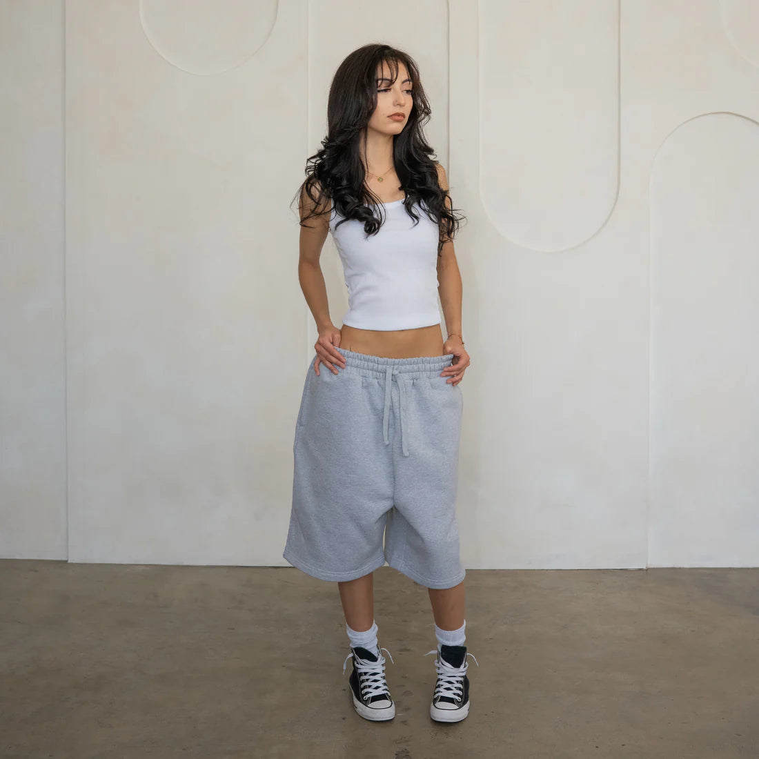 LucidBlanks Heather Grey Baggy Sweatshorts