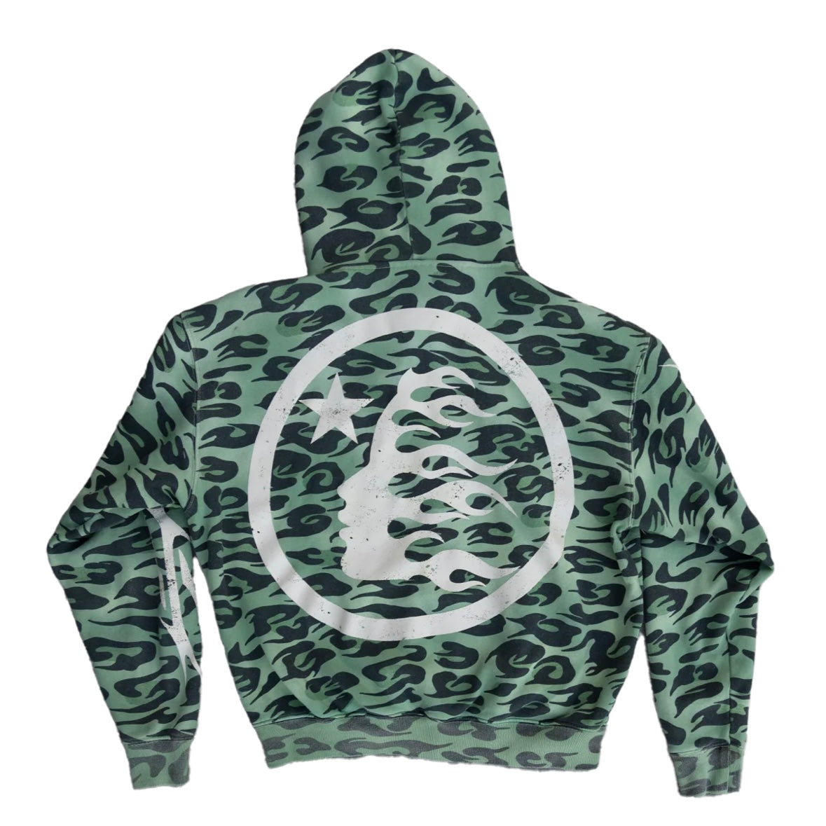 Hellstar Green Cheetah Zip Hoodie