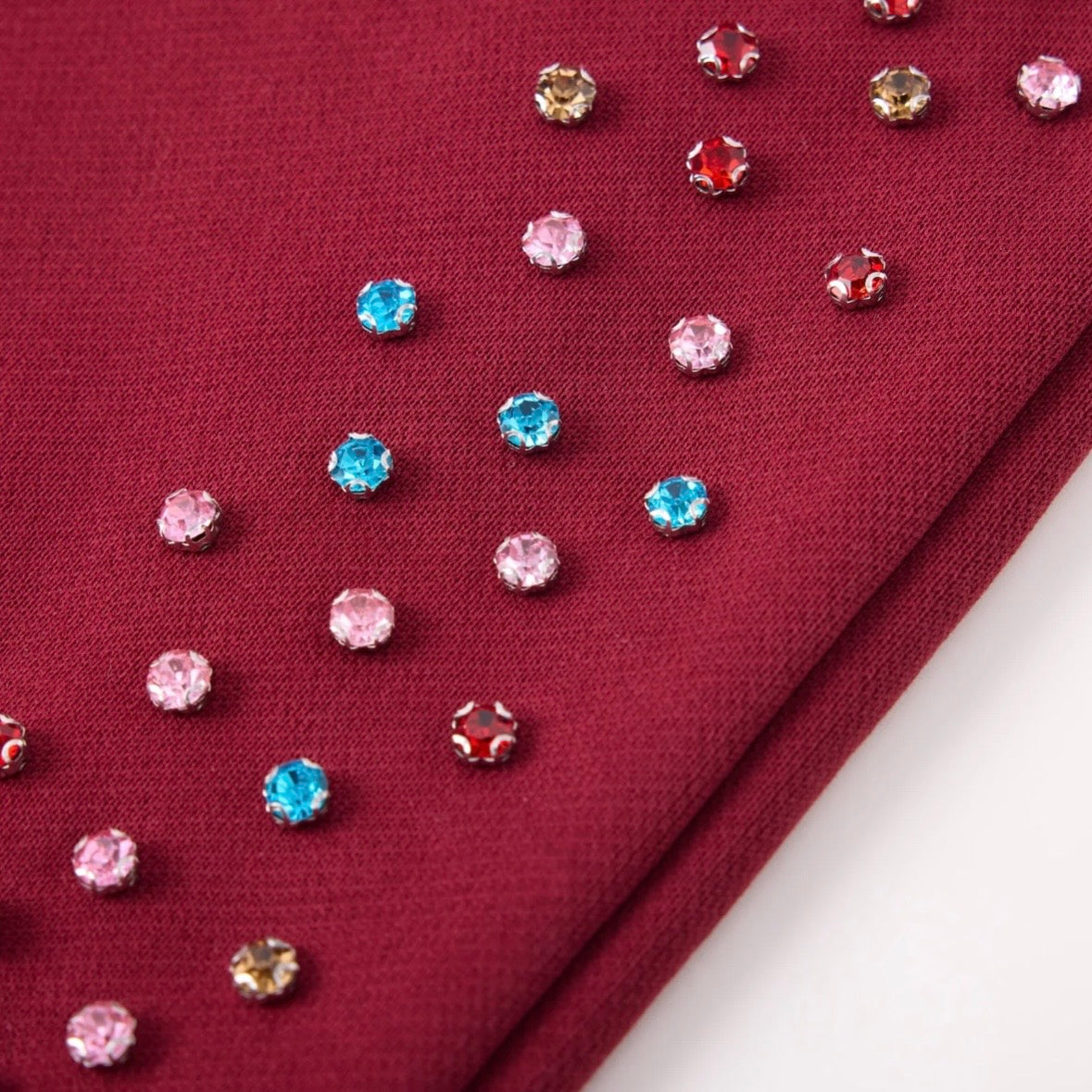 AZVA Maroon Crystal Cactus Sweatpants