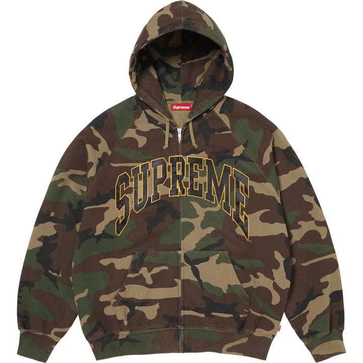 Supreme Woodland Camo Cracked Raglan Zip Hoodie