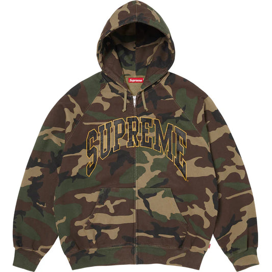 Supreme Woodland Camo Cracked Raglan Zip Hoodie