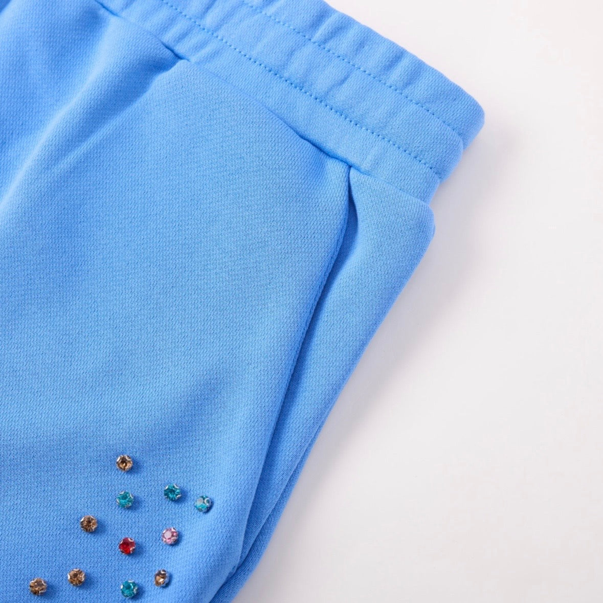 AZVA Baby Blue Crystal Cactus Sweatpants