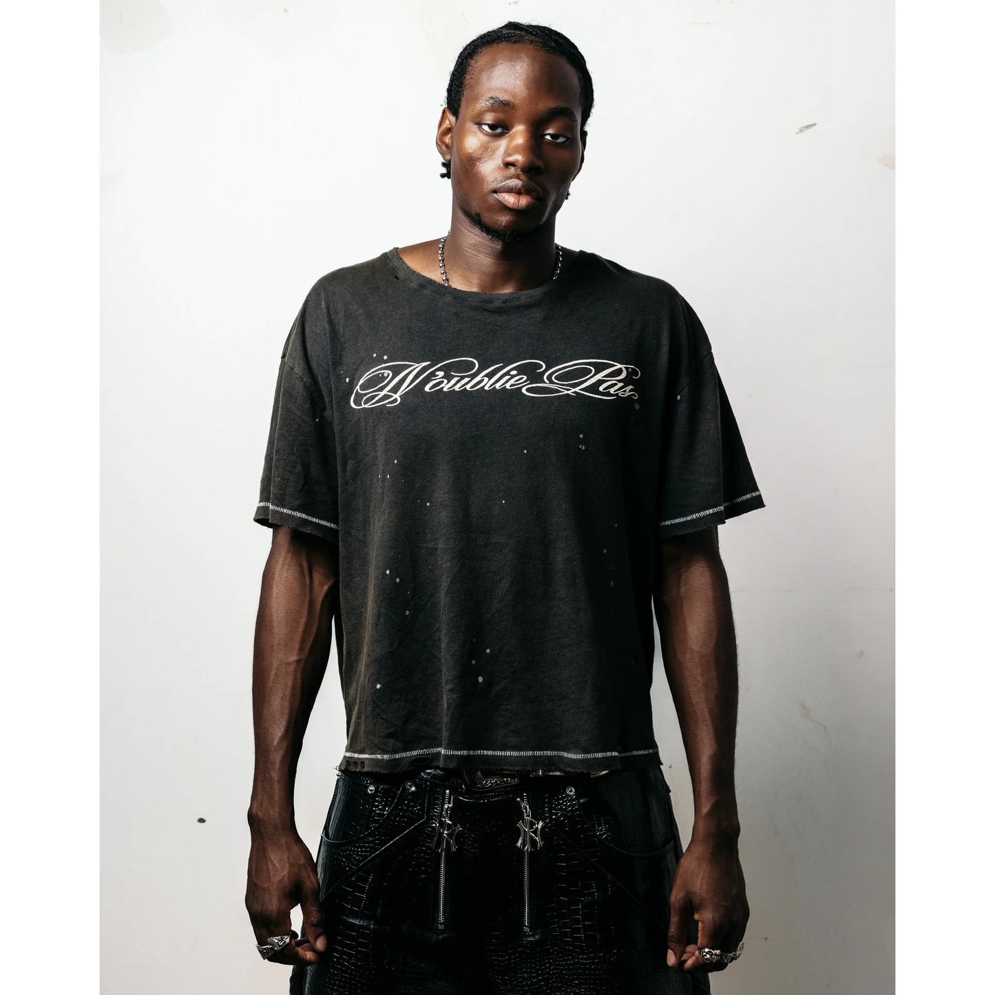 N'oublie Pas Washed Black Signature T-Shirt