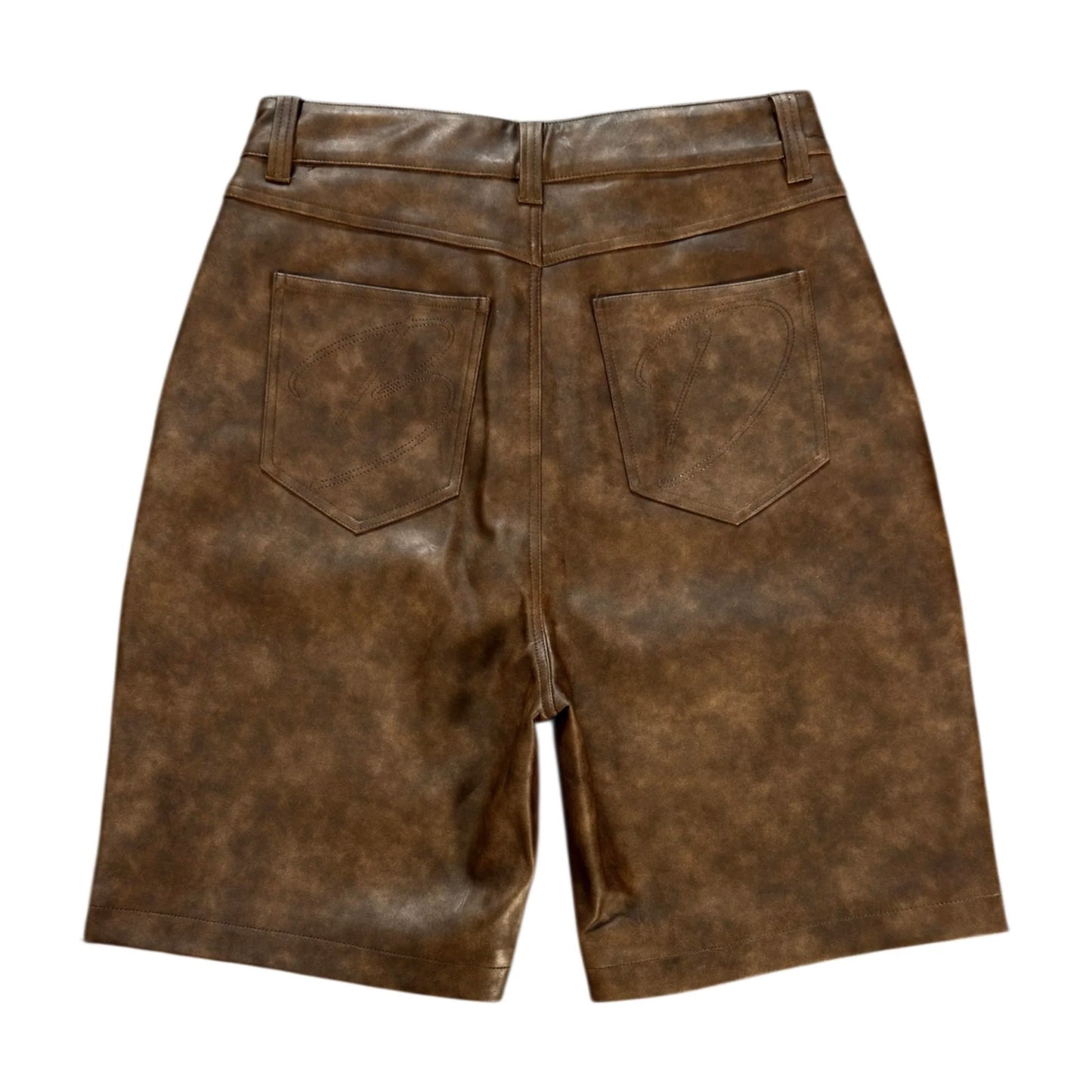 Bottega Desires Brown Leather Shorts