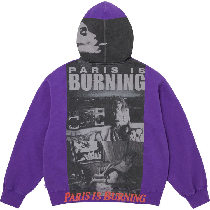 Supreme Purple Paris is Burning Zip Hoodie