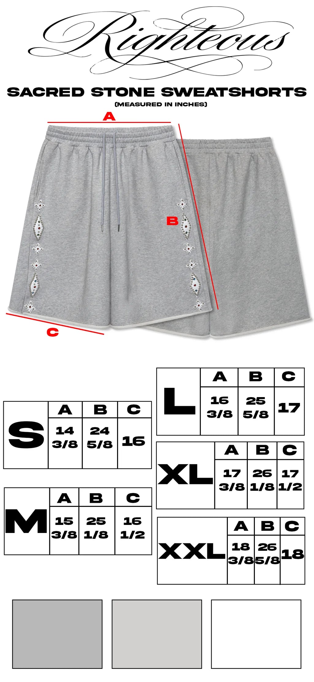 We Are Righteous Sacred Stone Sweatshorts