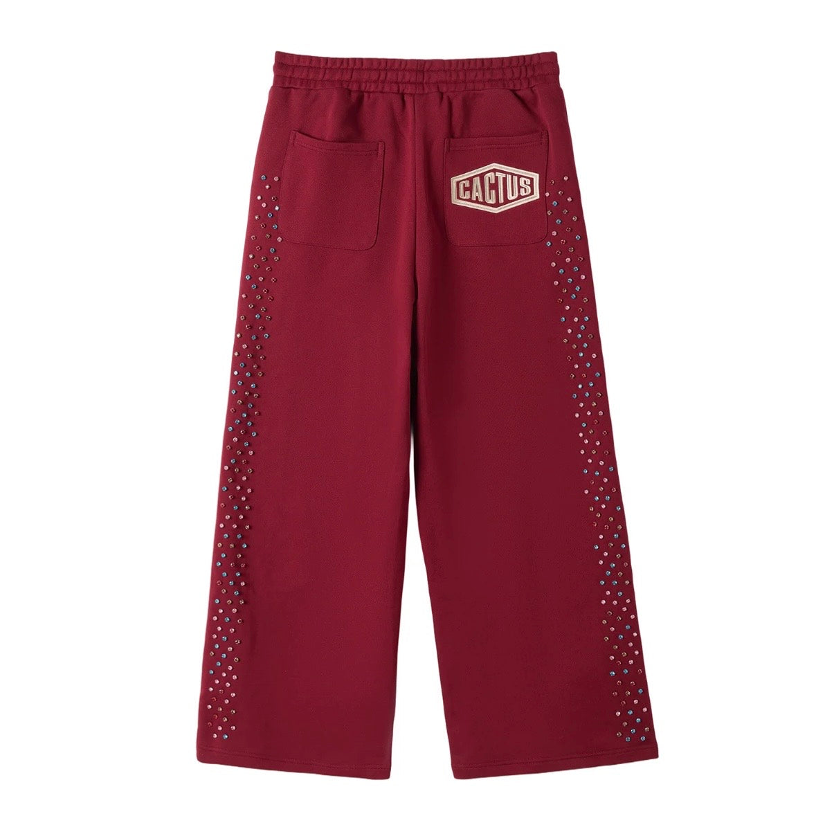 AZVA Maroon Crystal Cactus Sweatpants