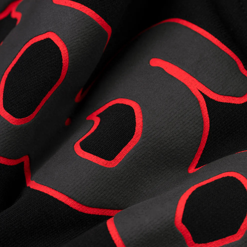 Sp5der Black Red Beluga Outline Hoodie
