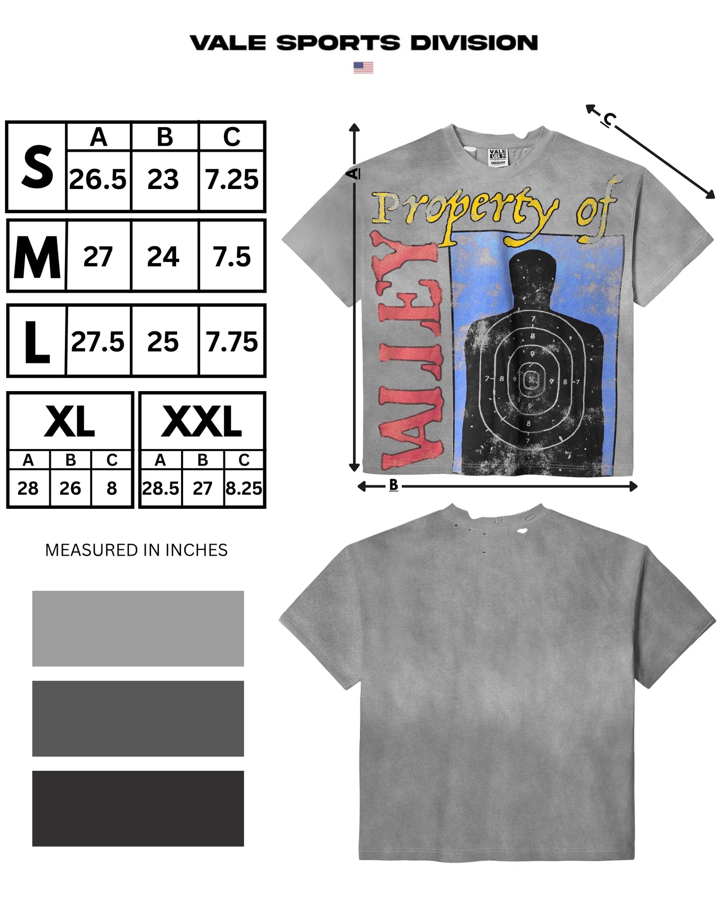 Vale Charcoal Target Practice T-Shirt