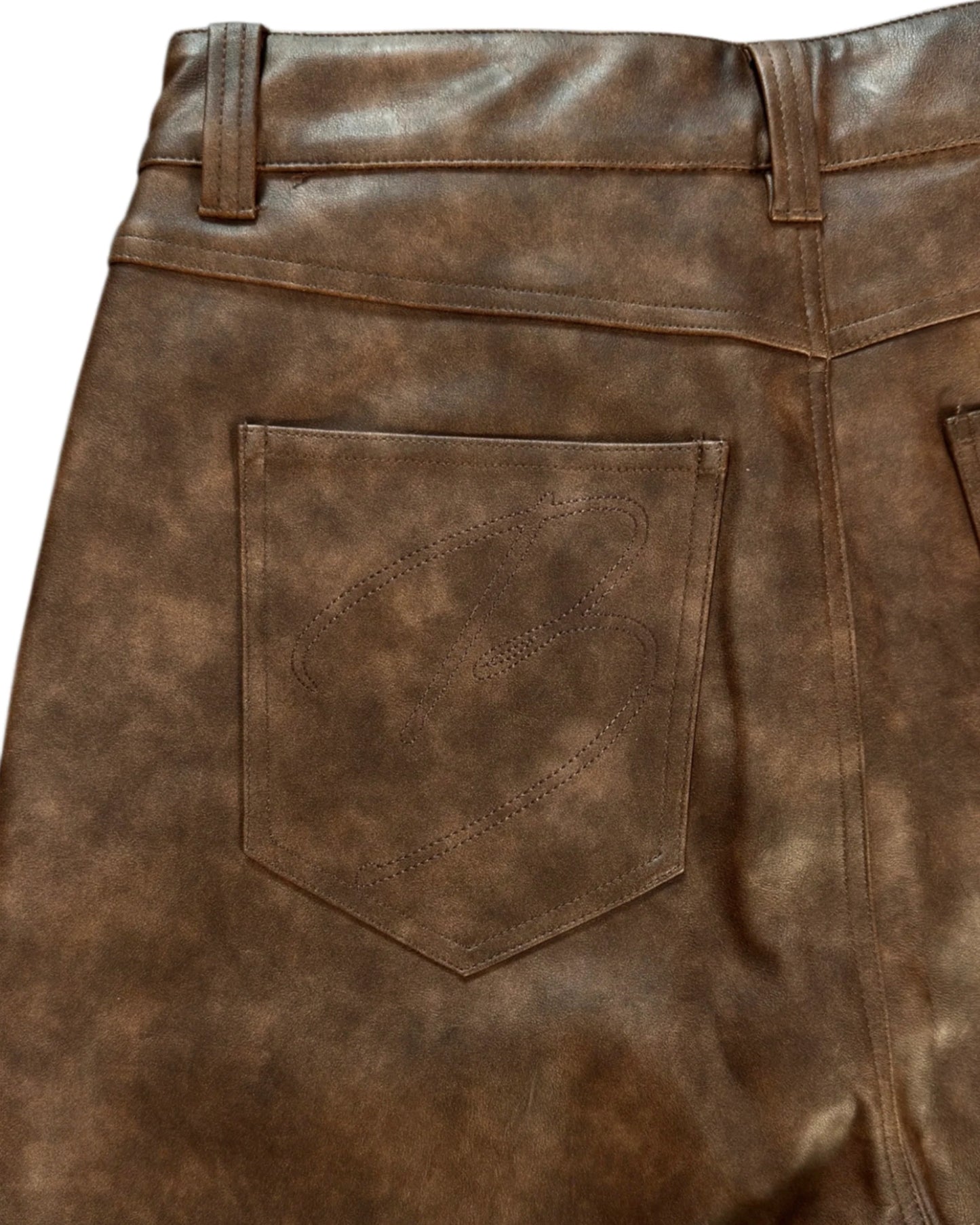 Bottega Desires Brown Leather Shorts
