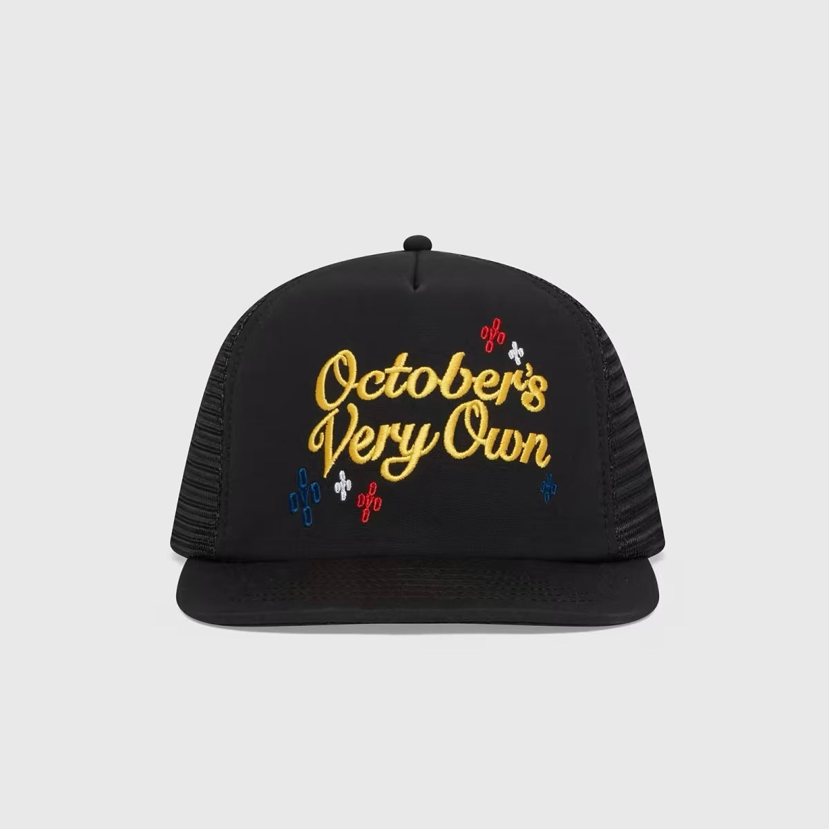 OVO Black Gold Trucker Hat Front View