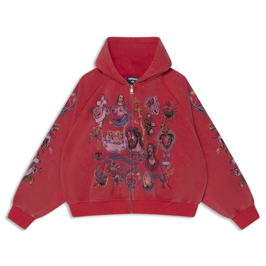 We Are Righteous Red Risen King Zip Hoodie