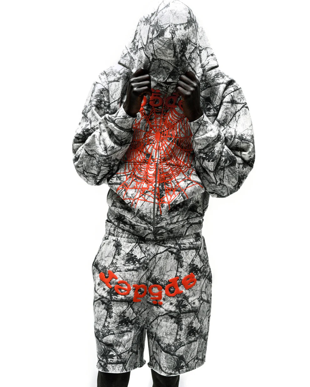 Sp5der White Camo Real Tree OG Web V2 Zip Hoodie