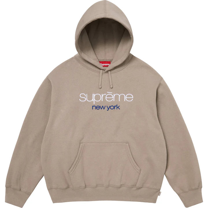 Supreme Taupe Classic Logo Hoodie