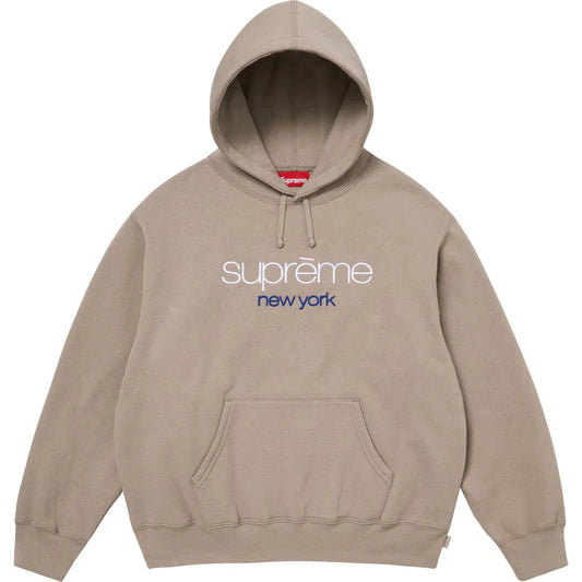 Supreme Taupe Classic Logo Hoodie