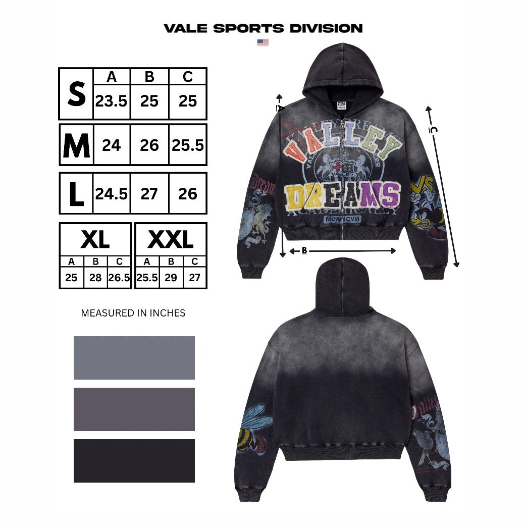 Vale Blasted Zip Hoodie