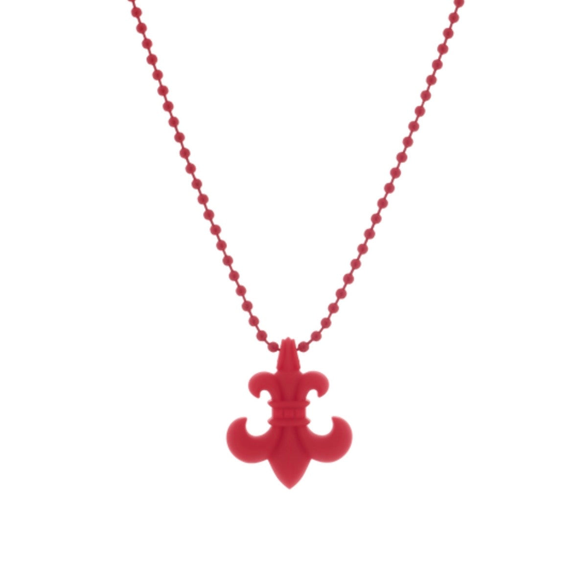 Chrome Hearts Red BS Fleur Pendant Necklace