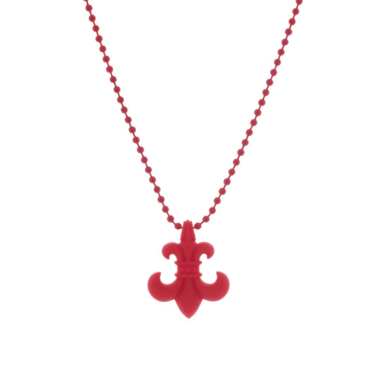 Chrome Hearts Red BS Fleur Pendant Necklace