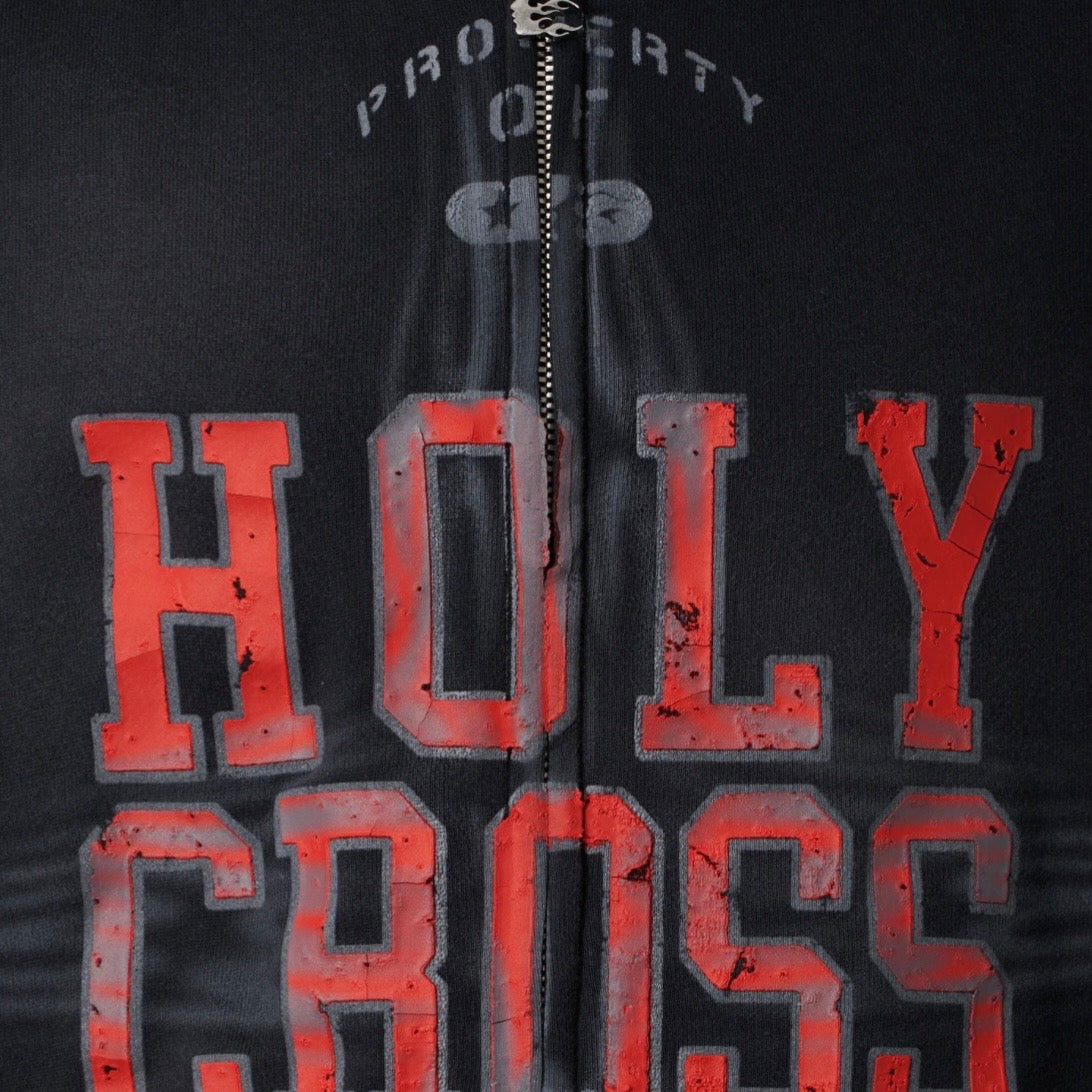 Hellstar Black Holy Cross Zip Hoodie