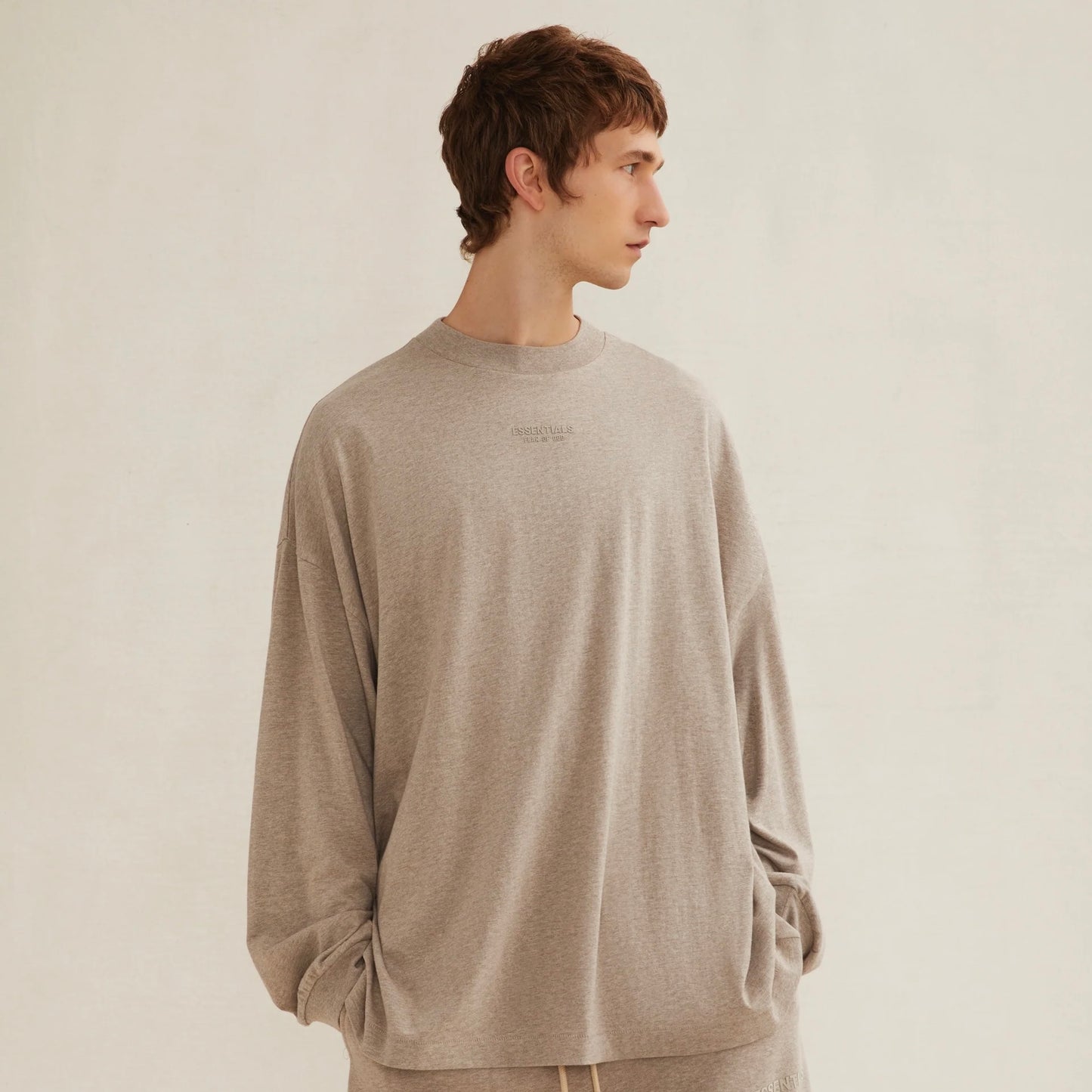 Fear of God Essentials Core Heather Long Sleeve On Body