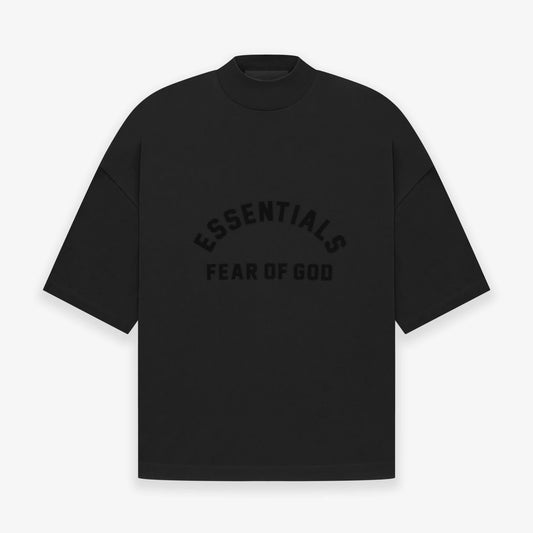 Fear of God Essentials Jet Black T-Shirt Front VIew