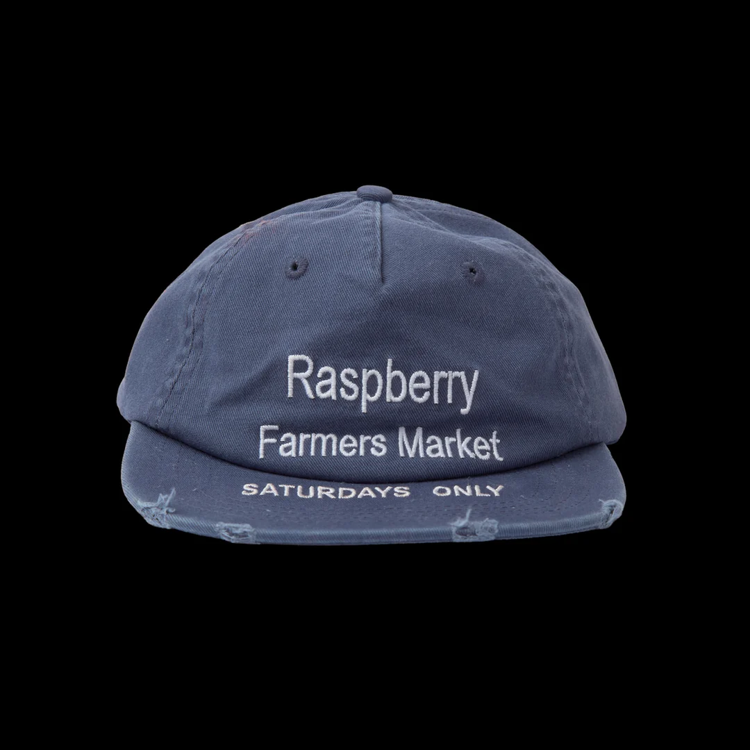 GV Gallery Farmers Market Hat, front view of the washed navy six-panel cap