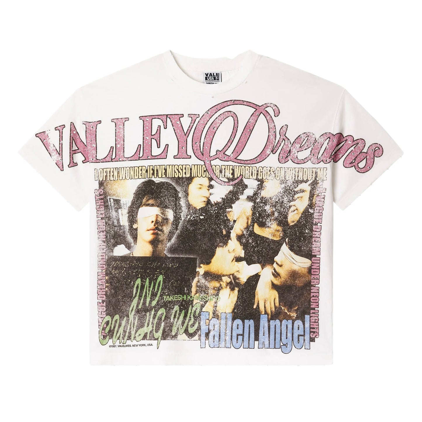 Vale White Fallen Bling T-Shirt