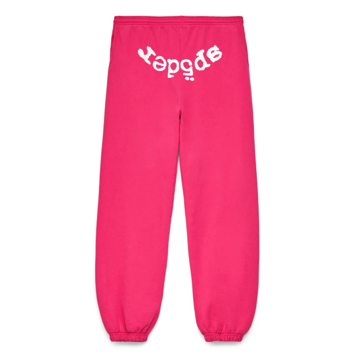 Sp5der Pink White Legacy Sweatpants Front