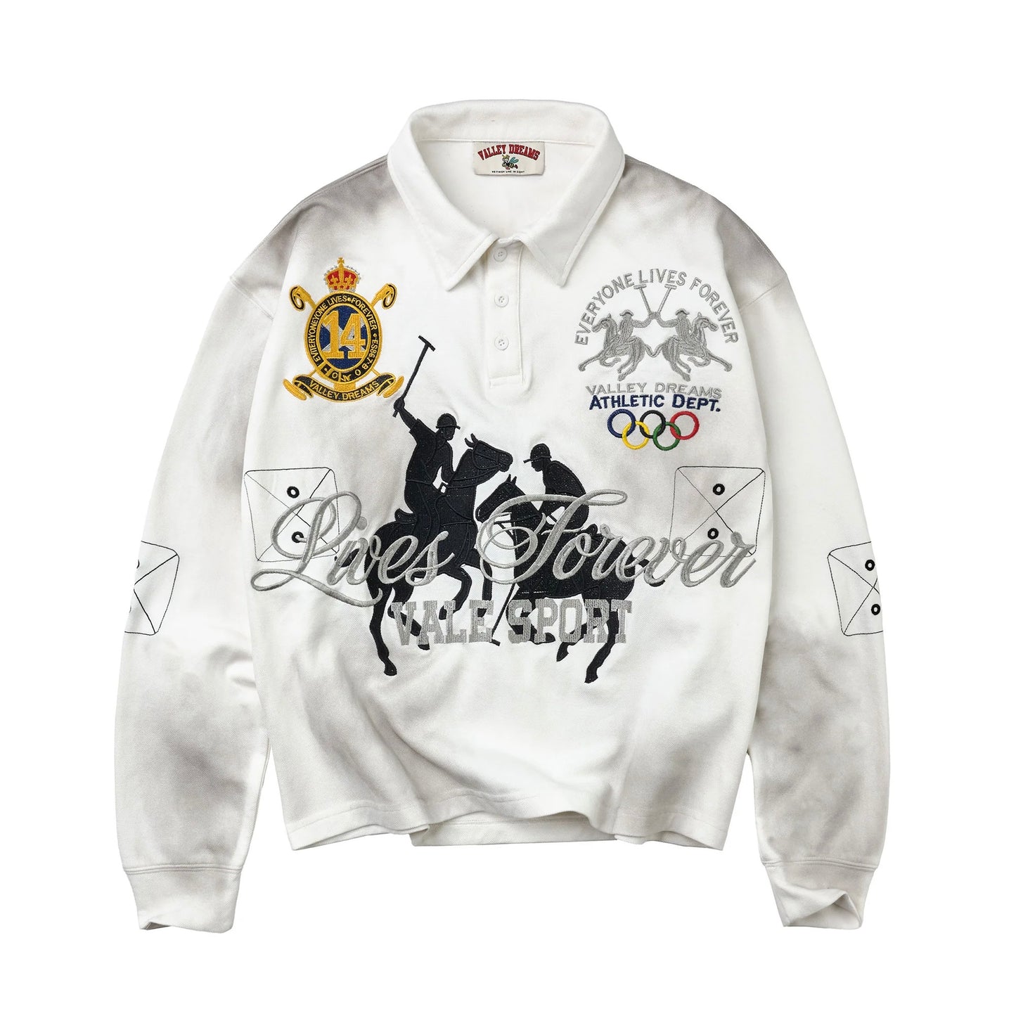 Vale White Presidente Rugby Long Sleeve